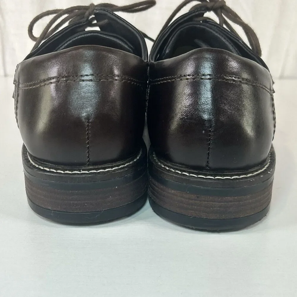 Noat Chief Oxford Mens 11 Black Walnut Leather Dress Shoe Lace-Up Casual Comfort